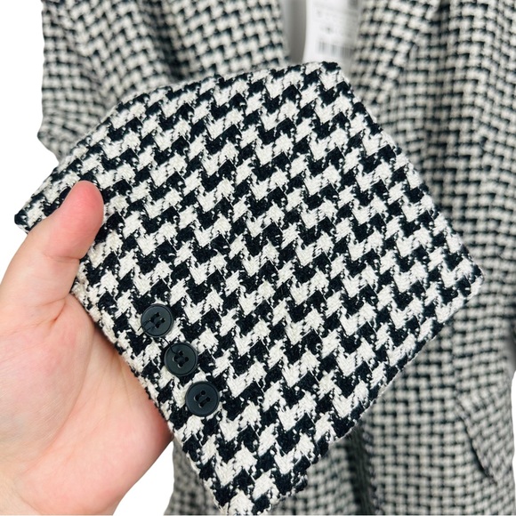 ZARA Tweed Houndstooth Lace Up Open Back Preppy Academia Blazer Mini Dress S - Picture 11 of 16